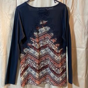 Vanity long sleeve t with side and back accents